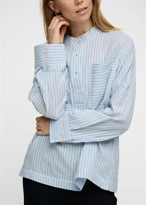 Ayla stripe skjorte Light Blue/Ecru/Navy Moshi Moshi 